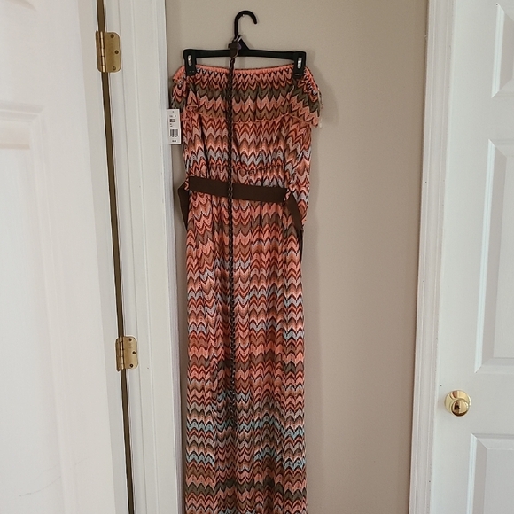 NWT: Strapless Chevron Maxi Dress - Multicolor - Picture 3 of 4